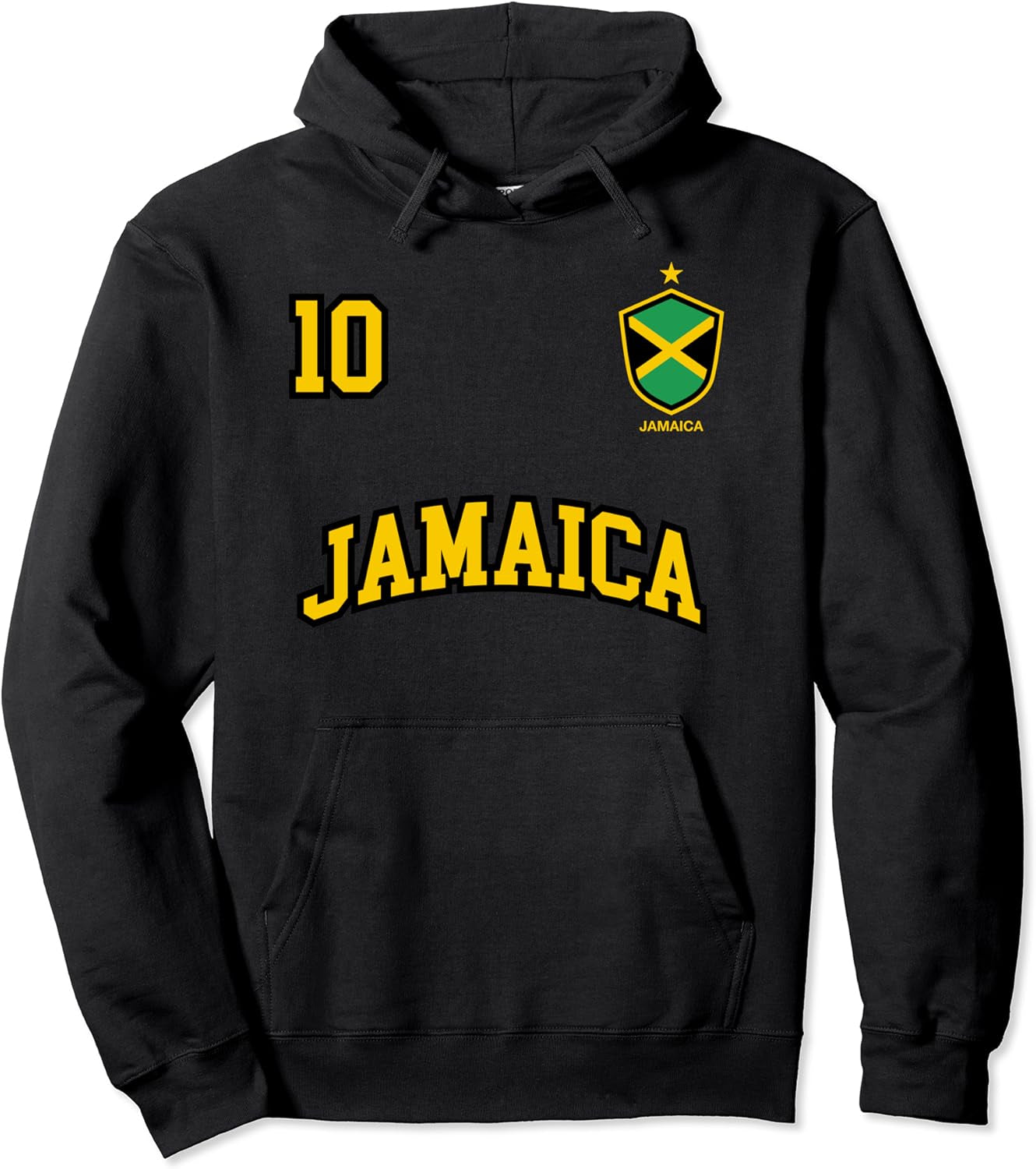 Jamaica Hoodie Number 10 Soccer Team Sports Jamaican Flag